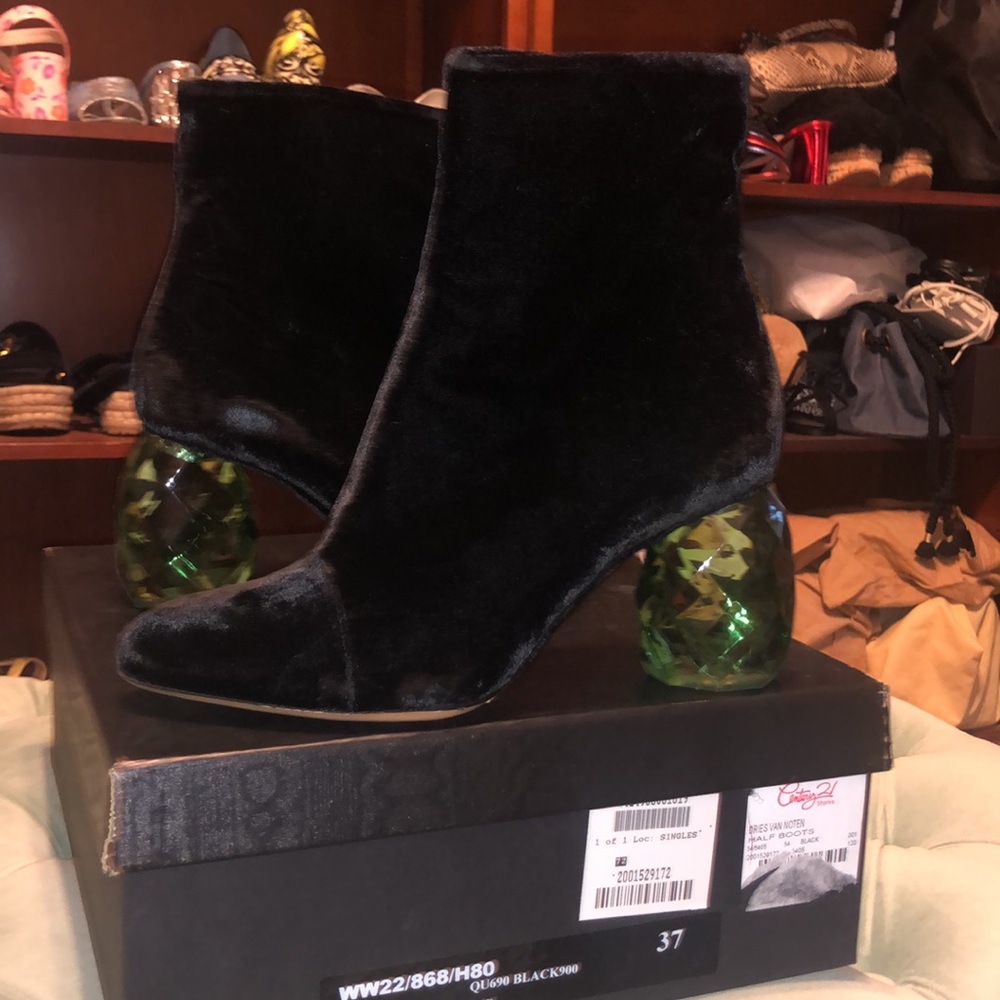 Dries Van Noten lucite heel boots